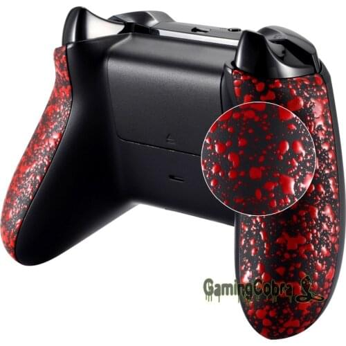 Textured Red Back Panels, Comfortable Non-slip Side Rails, 3D Splashing Handles for Xbox One X & for Xbox One S Controller
