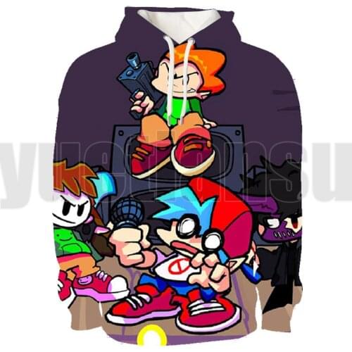 3D Print Hot Game Friday Night Funkin Hoodie Unisex Sweatshirt Lounge Wear boys Tops Anime Pullover Adults Video Game Streetwear