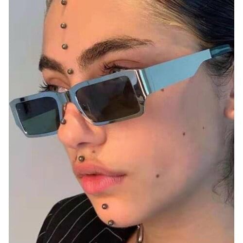 Unique Rectangular sunglasses Men women Fashion Vintage Square Luxury Brand Designer Small Flat Top Sun Glasses Female UV400