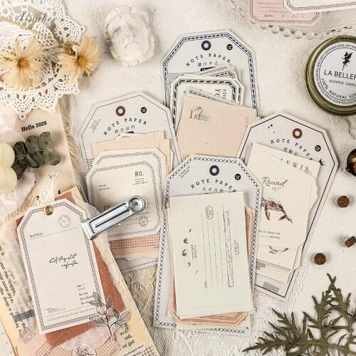 XINAHER 15pcs/Lot Vintage texture label Material Note Paper Junk Journal Diary Planner Scrapbooking Decorative DIY Craft