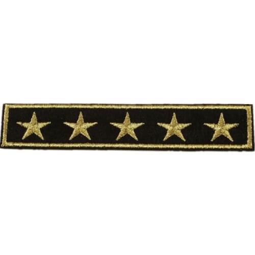 Embroidered Patches 5 Stars Military Emblem Insignia Medal Armband Sewing Iron On Badge For Bag Jeans Hat Appliques DIY Sticker