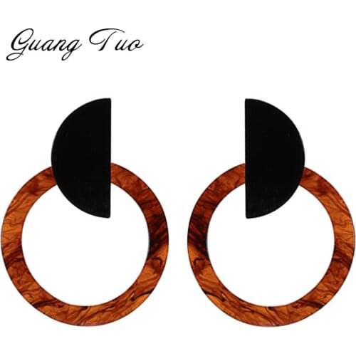 New Fashion Jewelry Simple Earrings Geometric Round Exaggerated Acrylic Pop Earrings For Women Party Accessories Gifts