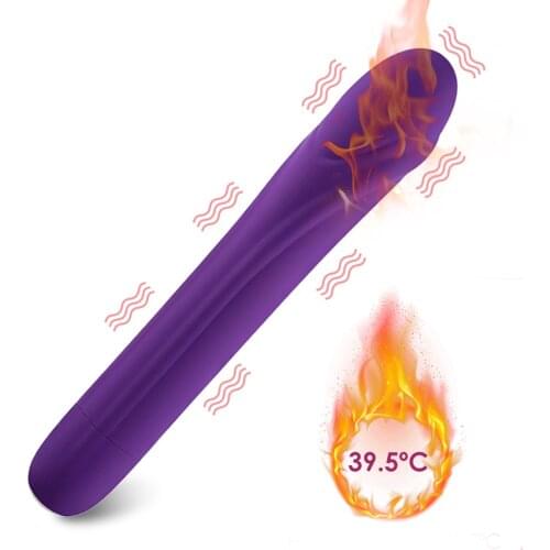 10 Speed Heating Dildo Vibrator Magic Wand Vibrating G-Spot Clitoris Stimulator Silicone Massage AV Sex Toys For Women Couples