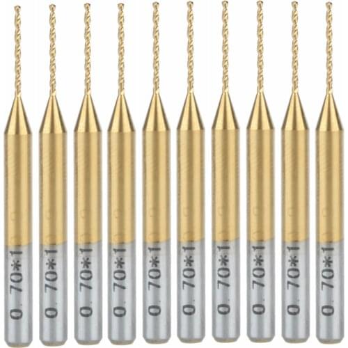 10x Titanium Nitride Coated Carbide PCB CNC Drill Bits Router 0.7mm