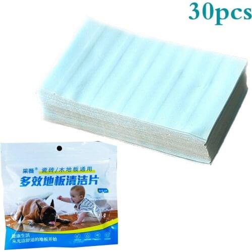 1x30PCS Cleaning Sheet 11*7cm Multifunctional Floor Cleaning Tablets Wooden Floor Artifact 30 Tablets