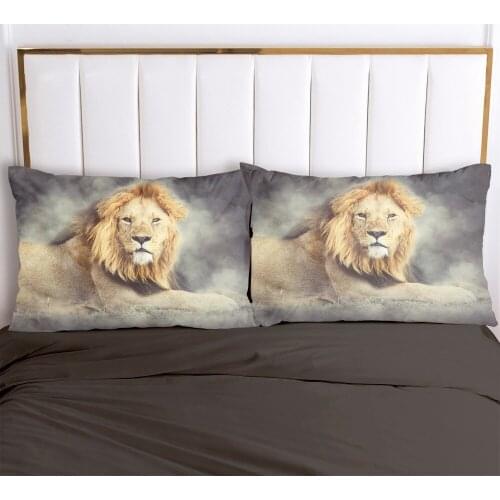 3D Printed Pillowcases Pillow Case Soft Home Chair Decorative Pillow Covers Cover Animal Lion 45*45cm 51*91cm 50*75 Size