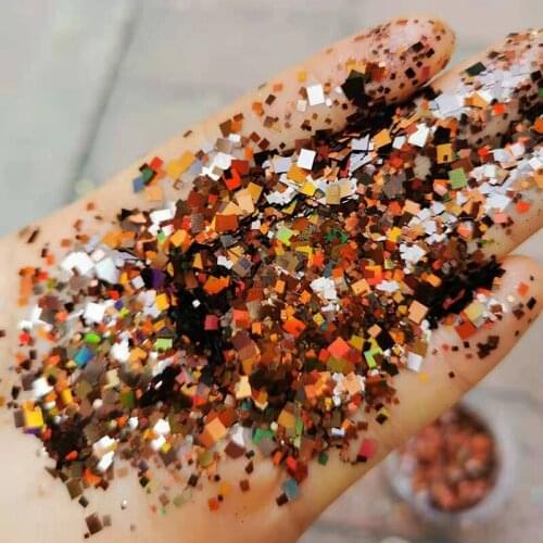 500g Nail Art Glitter Flakes Pigment Powder Laser Holographic 1-3mm Mixed Tumblers Four-corner Square Chunky Sequins Glitter