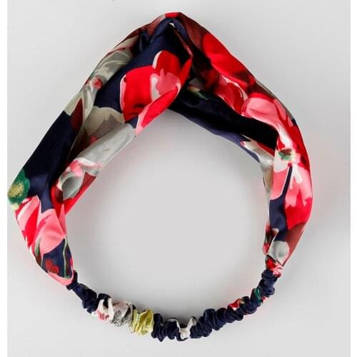 Ms. Hair Accessories Elastic Fabric Face Wash Vintage Printed Headdress Knitted Tie Adult Hair Band