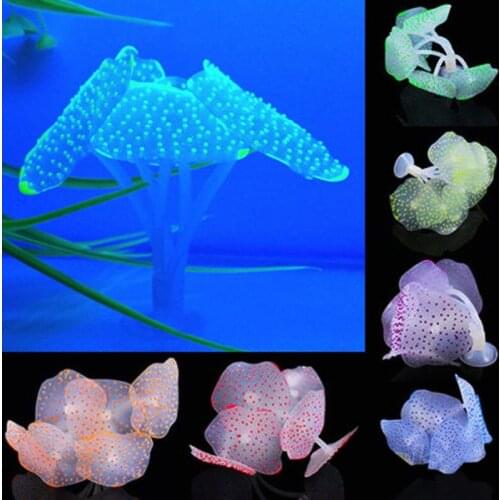 Fish Tank Landscape Plants Fluorescence Coral Case Phone Case Simulation Jellyfish Ornamental Fish Aquarium Decoration Supplies