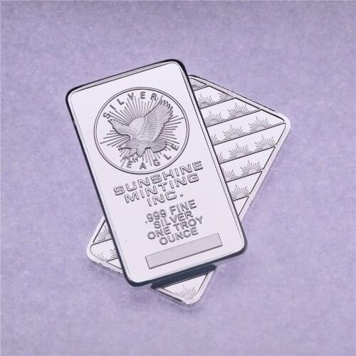 American 1 oz Sunshine Minting Silver Bar Bullion. Silver Bullion No Magnetic Silvering Bar