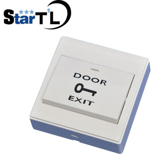 White Plastic Exit Push Release Button Switch Access Exit Button NO/COM 86*86mm For Door Access Control System