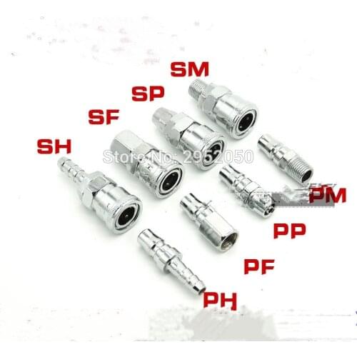 Free shipping 8pcs 1/4" Pneumatic Air Compressor Hose Quick Coupler Plug Socket Connector Set, pneumatic quick coupler