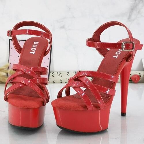 Leecab 6Inch/15cm High Heel Crystal Platform Party Sexy Clubbing Exotic Pole Dancing Dancer High Heels Sandals