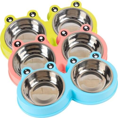 Double Pet Bowl Durable Stainless Steel Non Slip Feeder for Small Medium and Dogs Cat Water Feeding Bowl Puppy Food Dishes