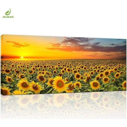 JHLJIAJUN Canvas Painting Brilliant Sunflower Paintings Wall Art Print And Poster Brilliant Sunflower Paintings For Living Room