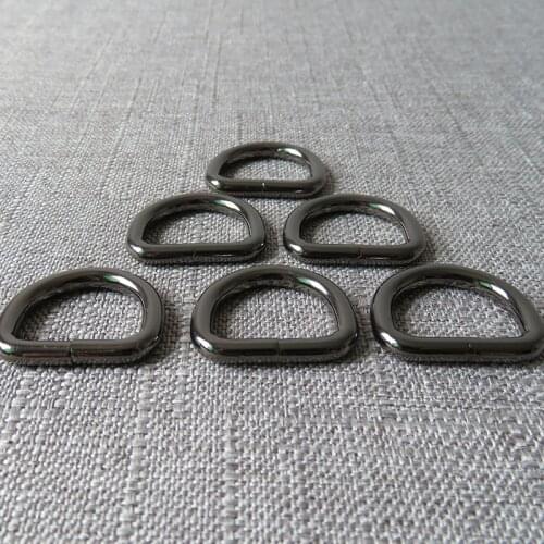 100 pcs Gun Black 20mm metal D ring belt buckle bag dog collar leash harness handbag sewing garment accessory straps hardware