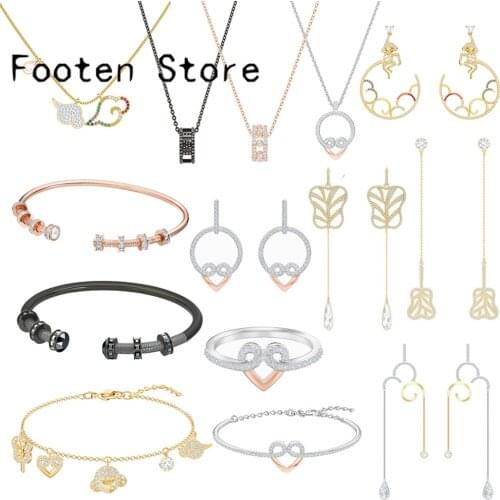 SWA Fashion Lady Jewelry Charm Exquisite My Hero Wing Banana Fan Accessories Set Party Earring Bracelet Ring Necklace For Women