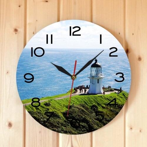 Seascape Lighthouse wall clock North Island Modern Design Wall Clock North Edge of New Zealand Traveling Lighthouse Home Decor