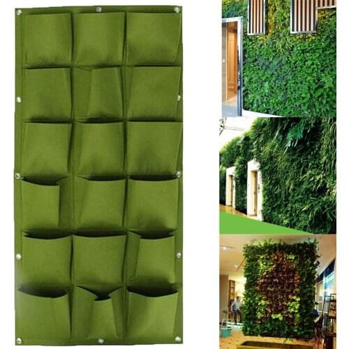 18/36 Pockets Non-Woven Plants Grow Bags Flower Plant Wall Hanging Planter Bag Outdoor Indoor Growing Pots Planters Garden Decor