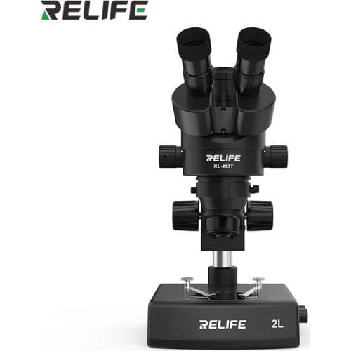 2021 NEW ARRIVAL RELIFE RL-M3T-2L 7X-45X Trinocular HD Stereo Microscope with light source Video Digital Microscope with stand