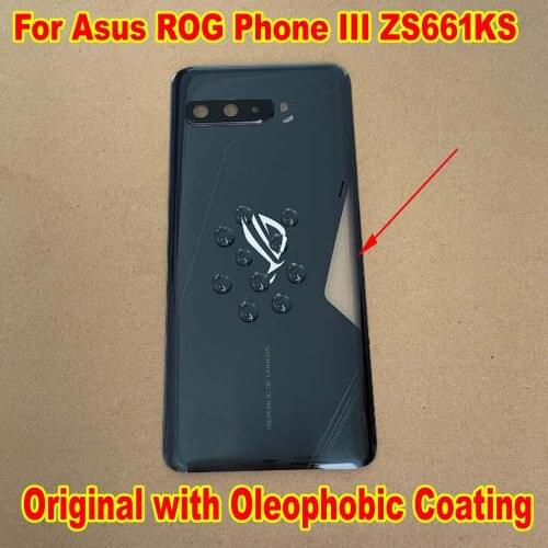 Original New Lid For Asus ROG Phone 3 ZS661KS ZS661kl I003D Back Battery Cover Housing Door Rear Case with Camera Glass Lens