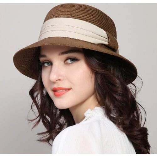 New Arrival Sun Beach Hat Female Summer Sun Cap Foldable Travel Straw Hat Students Travel Folding Hat Girls Travel Hat B-7842