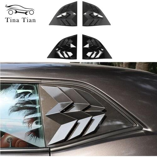 Fit For Dodge Challenger 2010+ Auto parts ABS Carbon fiber color Car Rear Window Blind shades Louver Vent Window Cover Stickers