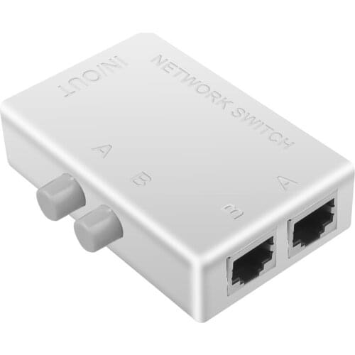 RJ45 RJ-45 network mini switch Ethernet network box switch dual 2-port manual sharing switch adapter HUB