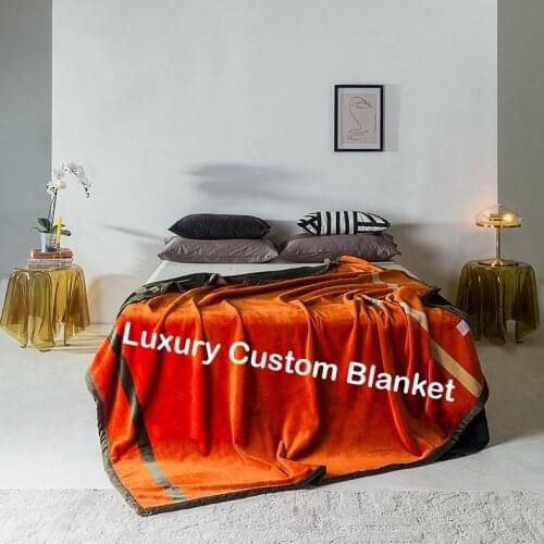 Custom Luxury Flannel Printed Blanket Double-sided Thick Warm And Soft Multifunctional Blanket Decorative Throw Blanket