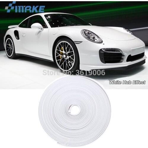 SmRKE 8M Car Wheel Hub Rim Edge Protector Ring Tire Strip Guard Rubber Stickers On Cars White Car Styling