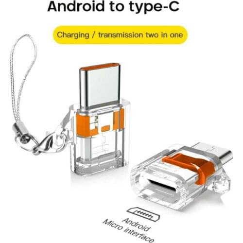 Universal USB-C Android Interface 2-in-1 To Mobile Phone Adapter 480Mbps Data Transmission Micro Phone Adapter With Keychain