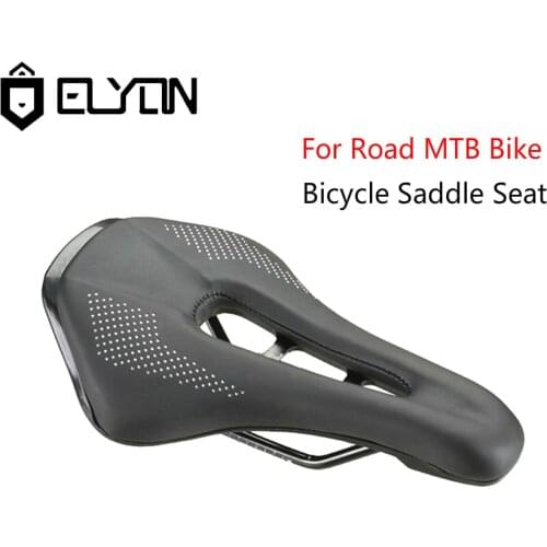 ELYON Bicycle Saddle Seat Hollow Breathable Cushion PU Leather Comfortable Road MTB Bike Cycling Saddle Shockproof Bicycle Seat