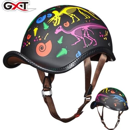 GXT Motorcycle Helmet Vintage Retro Scooter Half Helmet Cascos Para Moto Capacete Motorbike Casque Moto