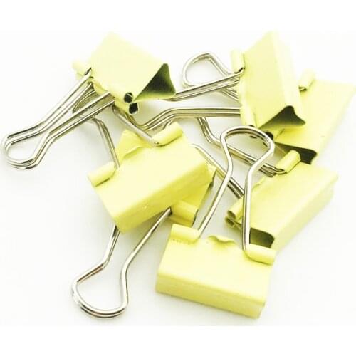 Yellow Mini Metal Paper Clips 15/19/25/32/41/51mm Colorful Candy Color Clip For Book Stationery School Office Supplies SC147