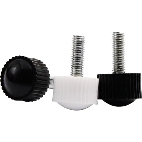 10pcs M6 plastic round head hand screws straight line knurled small knob adjust screw handle bolt 8mm-16mm length