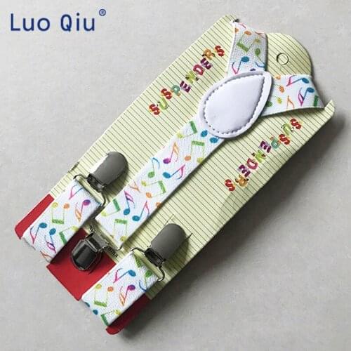 10pcs/lot Quality Boys and Girls Clip-on Elastic Braces Musical symbol Kids Baby Suspender Children Clothes Accessories 2.5x65cm