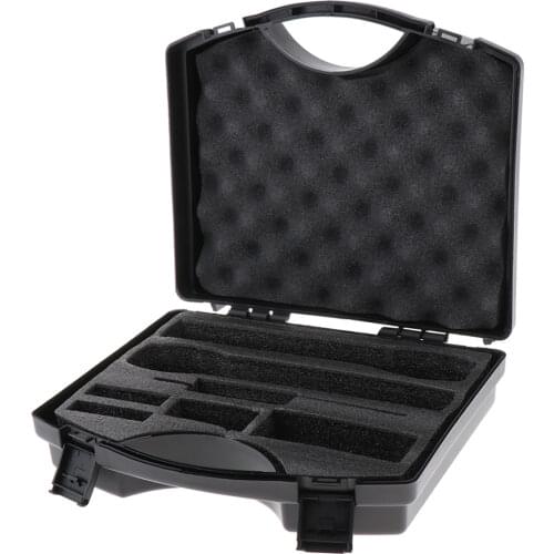 1x Durable Plastic Wireless Microphone Storage Case Fit 2 Micophone Black