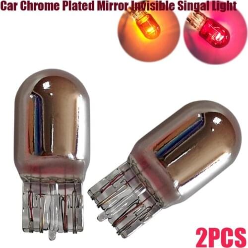 2Pc 12V/24V 5W Car LED Brake Turn Singal Light T10/T20 7440/7441/7443/7444 Chrome Plated Mirror Invisible Reverse Lamp Tail Bulb