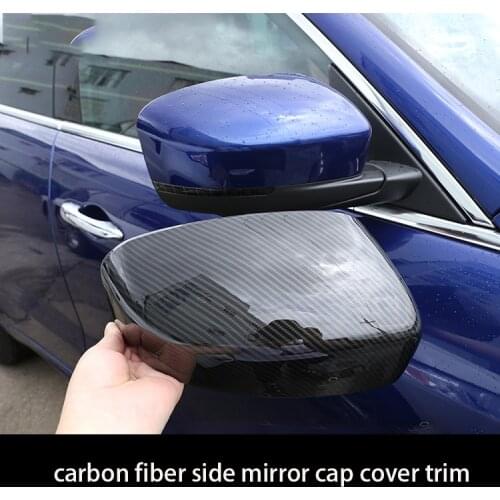 2 pcs Carbon Fiber Side Mirror Cap Cover Trim For Maserati Levante ABS Plastic Car Accessories