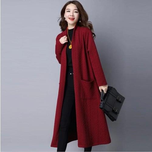 2020 Autumn Women Long Cotton Jacket Winter Womens Coats With Pocket New Fashion Coats Jacket Parka Plus Size M-7XL