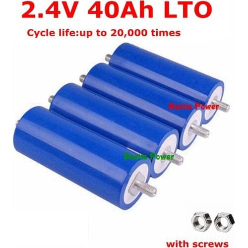 25pcs Lithium titanate battery 2.4V 40AH LTO 66160 15C 600A for DIY 24V12V 200Ah motorcycle golf cart inverter Outdoor power