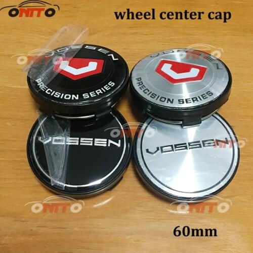 4pcs/lot 56mm 60mm Car emblem Wheel Center Hub Cap wheel Badge black red sliver 4 color for vossen logo Auto accessories
