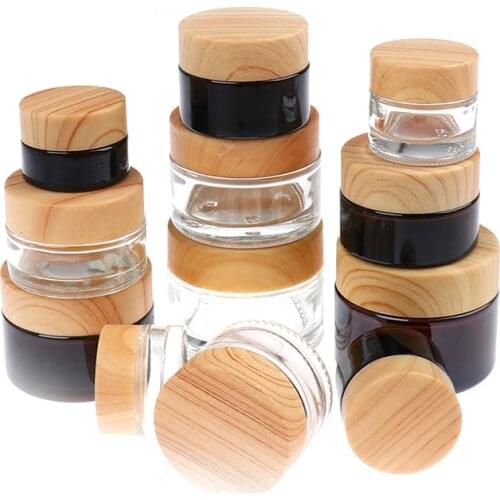 5g/10g/15g/20g/30g/50g Glass Empty Jars Cosmetic Packing For Cream Make-Up Skin Care Container Refillable Bottles