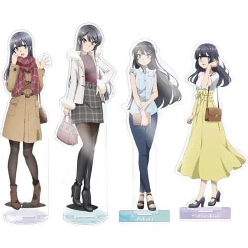 Anime Seishun Buta Yarou wa Bunny Girl Senpai no Yume Cosplay Acrylic Stand Model Plate Decor Toy Sakurajima Mai Koga Tomoe