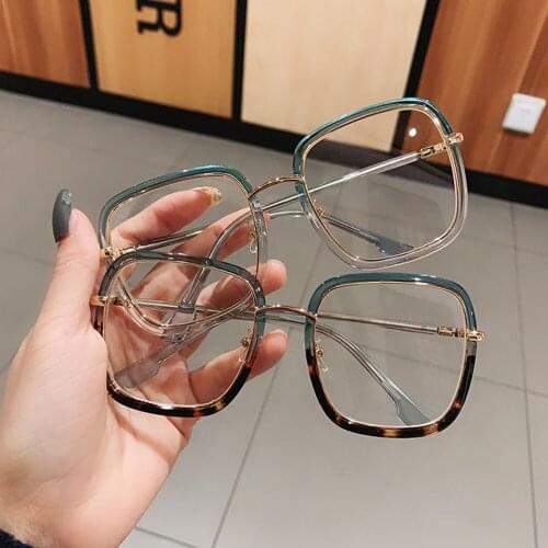 Oversized Clear Square Glasses Women Fashion Anti-blue Optical Glasses Frames Classic Plastic Eyeglasses Frames Eyewear