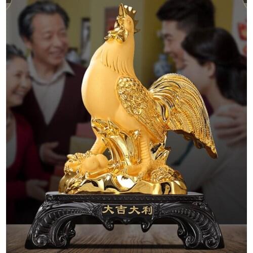 Auspicious auspicious rooster decoration pieces open wealth collection zodiac chicken living room porch decoration feng Shui art