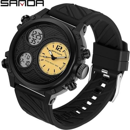 SANDA new sports watch male student waterproof dual display electronic watch orologio uomo часы женские наручные reloj hombre re