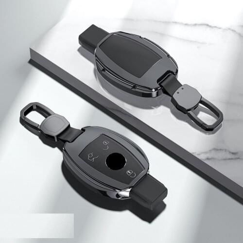 1Pcs Aluminium Alloy+TPU Car key Case key cover For Mercedes Benz W203 W210 W211 W124 W202 W204 AMG Accessories