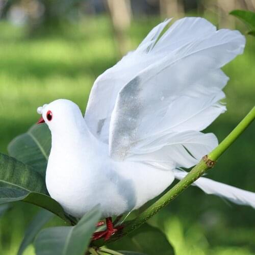 Decorative Simulation Dove Artificial Foam Feather White Pigeon Bird Wedding Ornament Home Party wedding Decoration