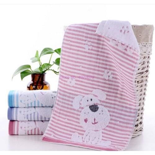 DHL 200pcs Cute Cotton Kids Towel Baby Super Soft Kittens High End Towel Strong Water Absorbing Towel 25*50cm